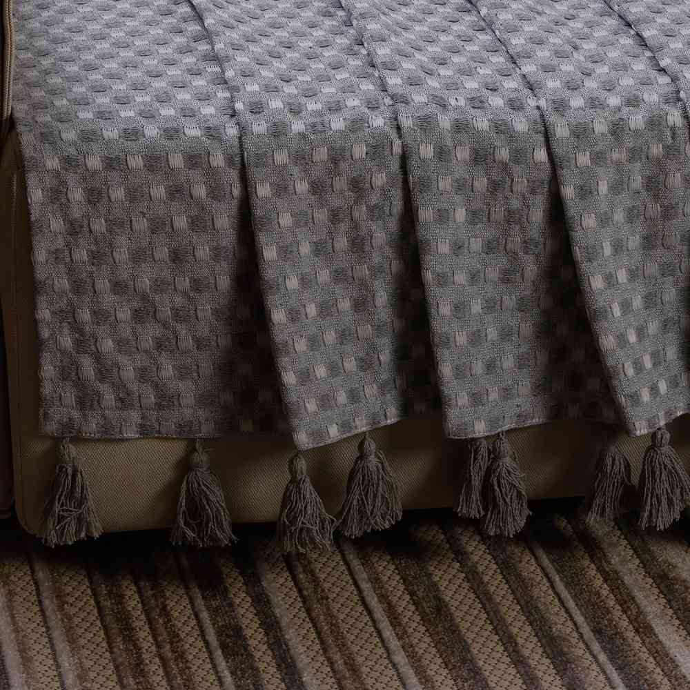 Manta para Sofá Provence com Pingentes 1,40X1,70M Havan Casa - Cinza