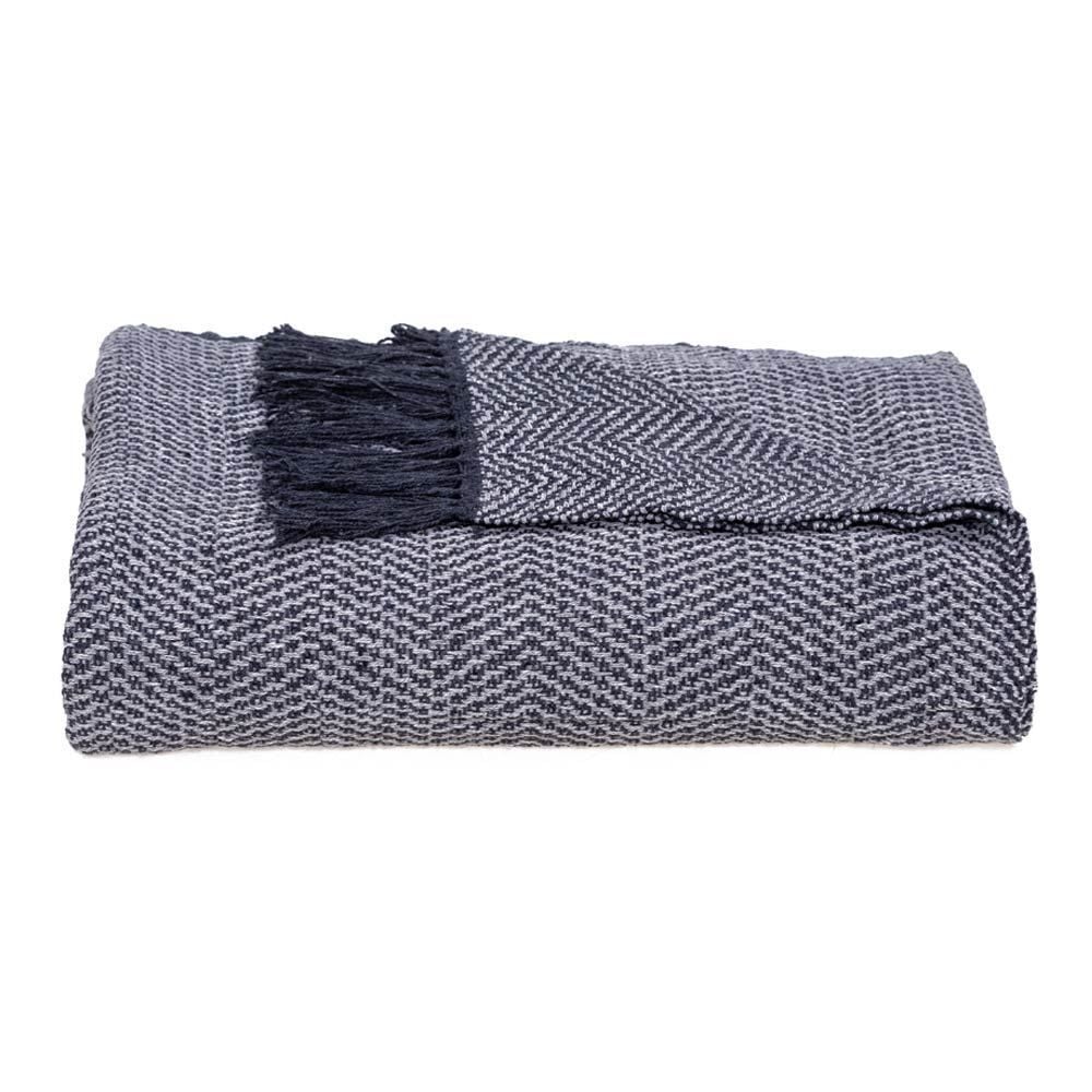 Manta Para Sofá Rústica 1,20X1,50M Havan - Grafite Tramado