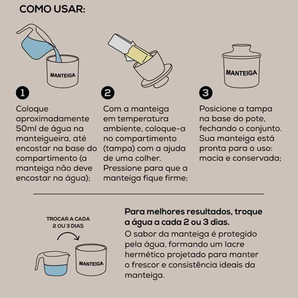 Manteigueira Francesa Havan Casa 130G - Branco