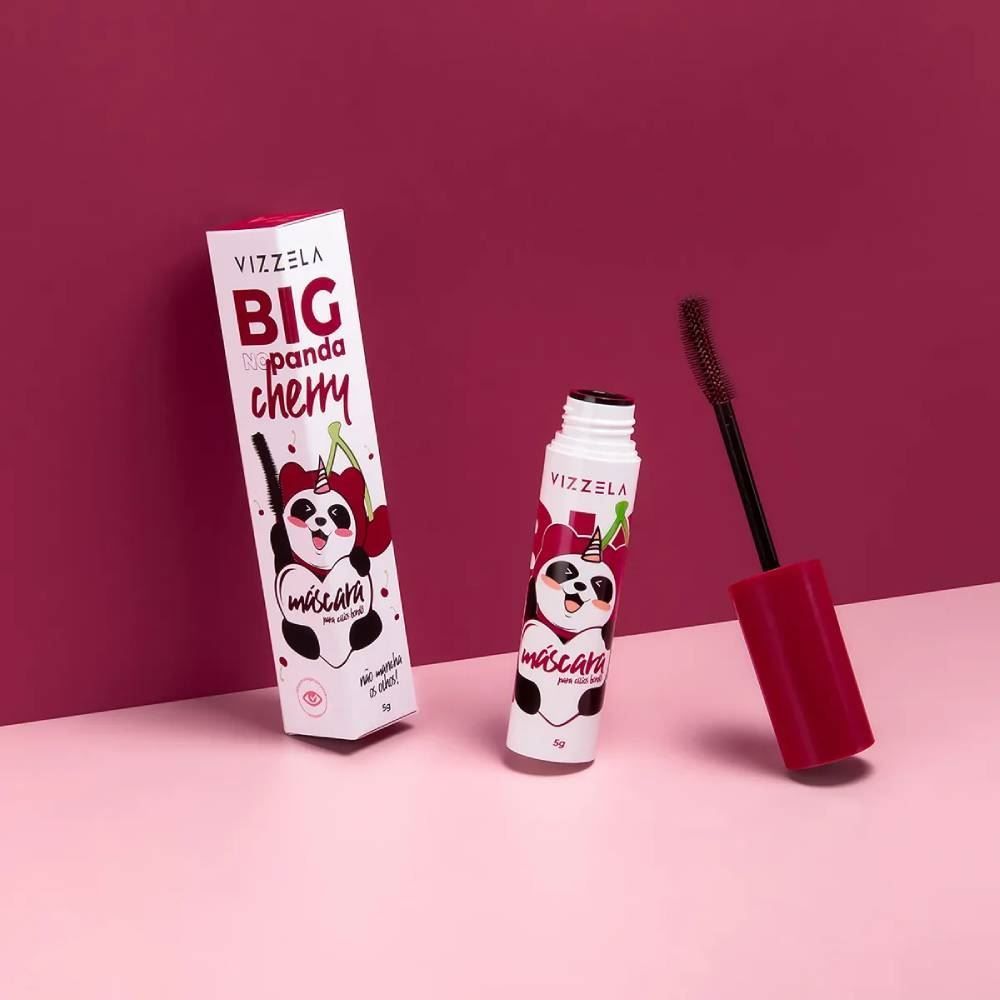 Máscara De Cílios Big No Panda Cherry Bordô Vizzela - 5g