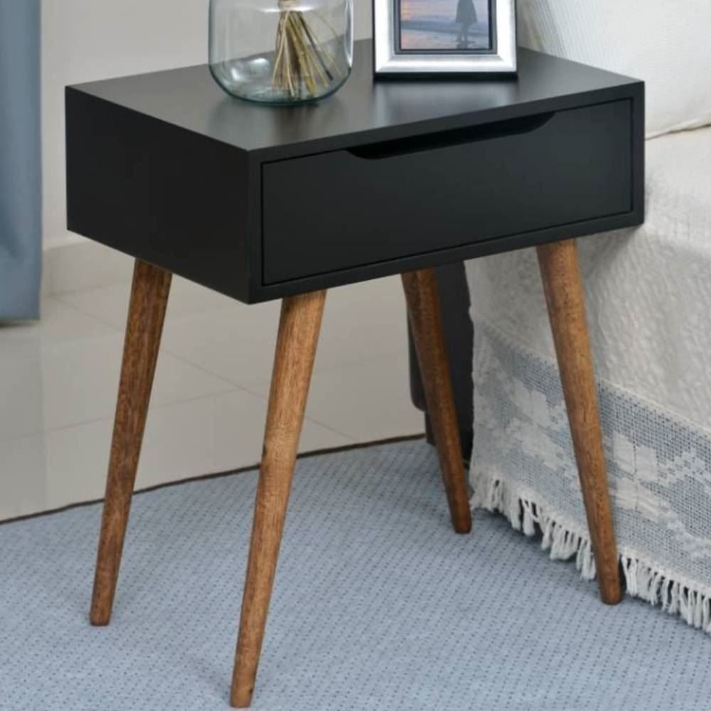 Mesa De Cabeceira Baixa 60 Cm Havan Casa - Preto