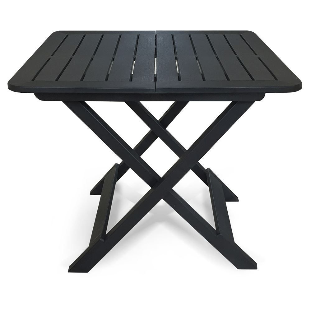 Mesa Plástica Dobrável Quadrada Preta Arqplast - Plástico