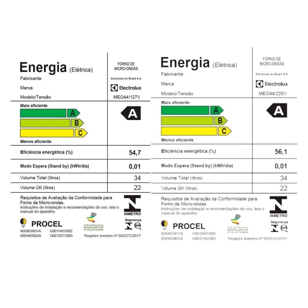 Micro-ondas Electrolux 34 Litros de Bancada Branco MEO44