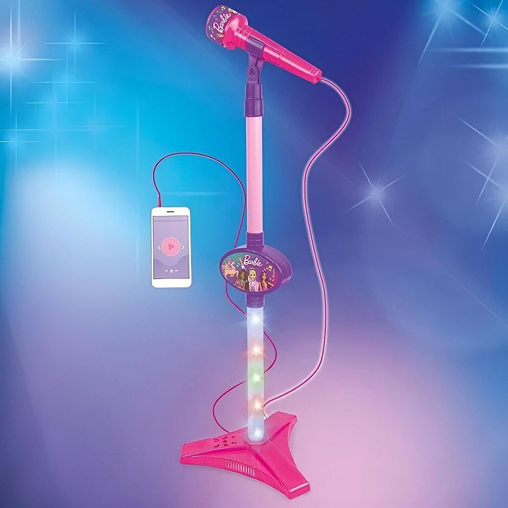 Microfone com Pedestal Barbie Fun