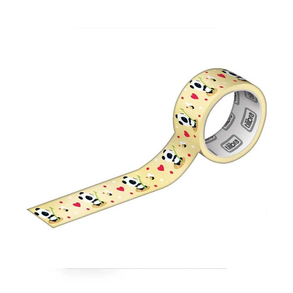 Mini Fita Adesiva Washi Tape Panda 3M Tilibra - 891819