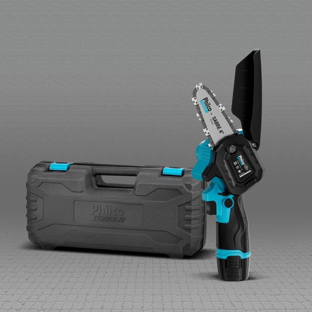 Mini Motosserra Philco Force Sabre 4" Bateria Lítio Pmm124 - Bivolt