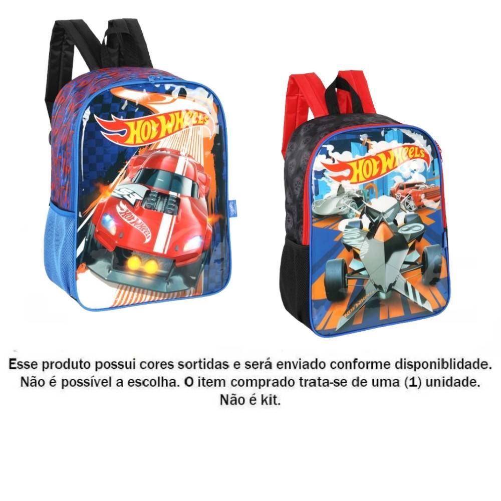 Mochila De Costas Hot Wheels Infantil Luxcel - Sortido