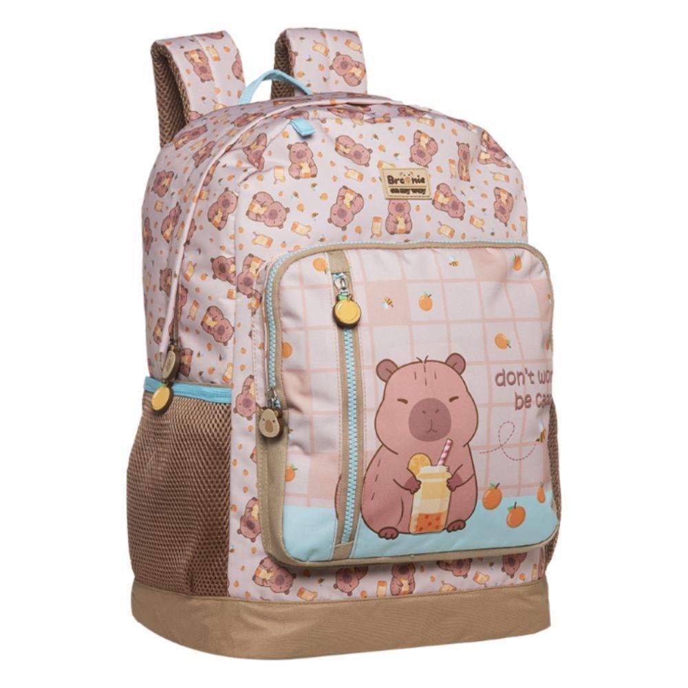 Mochila de Costas Infantil Brownie Capivara Xeryus - Marrom