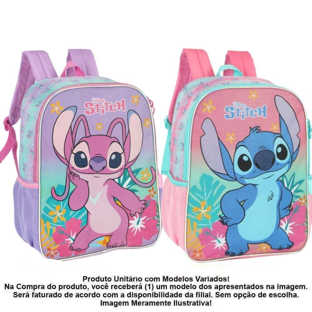 Mochila de Costas Infantil Stitch Brilho Luxcel - Sortido
