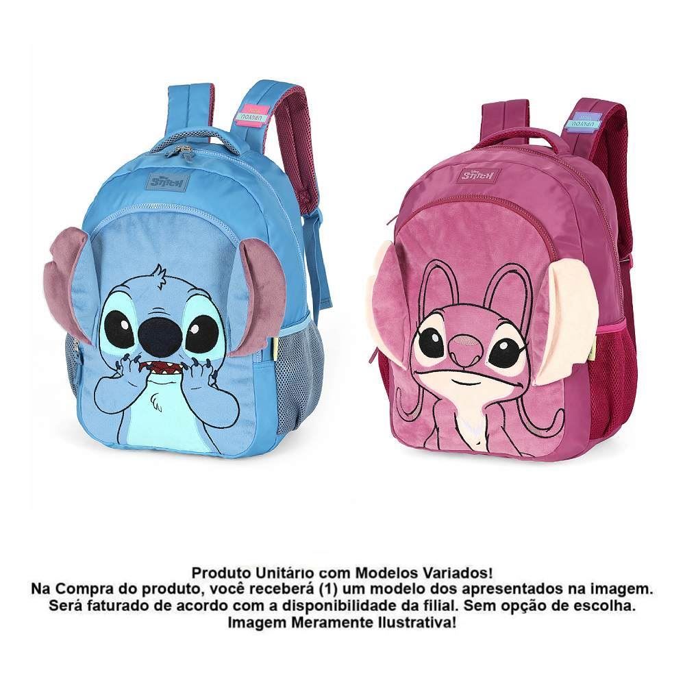 Mochila de Costas Juvenil Pelúcia Stitch Ou Angel Luxcel - Sortido