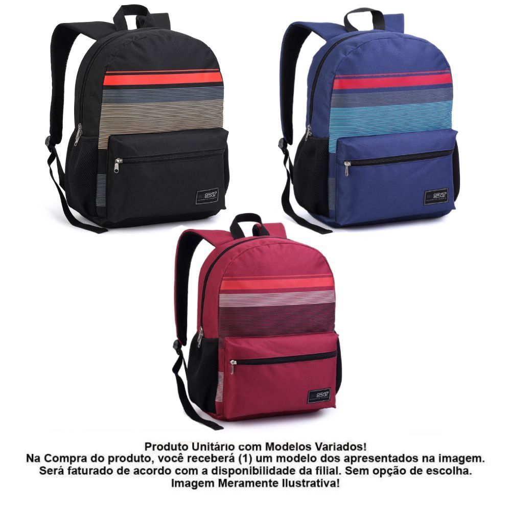 Mochila de Costas Juvenil Seanite com Listras Clio Style - Sortido
