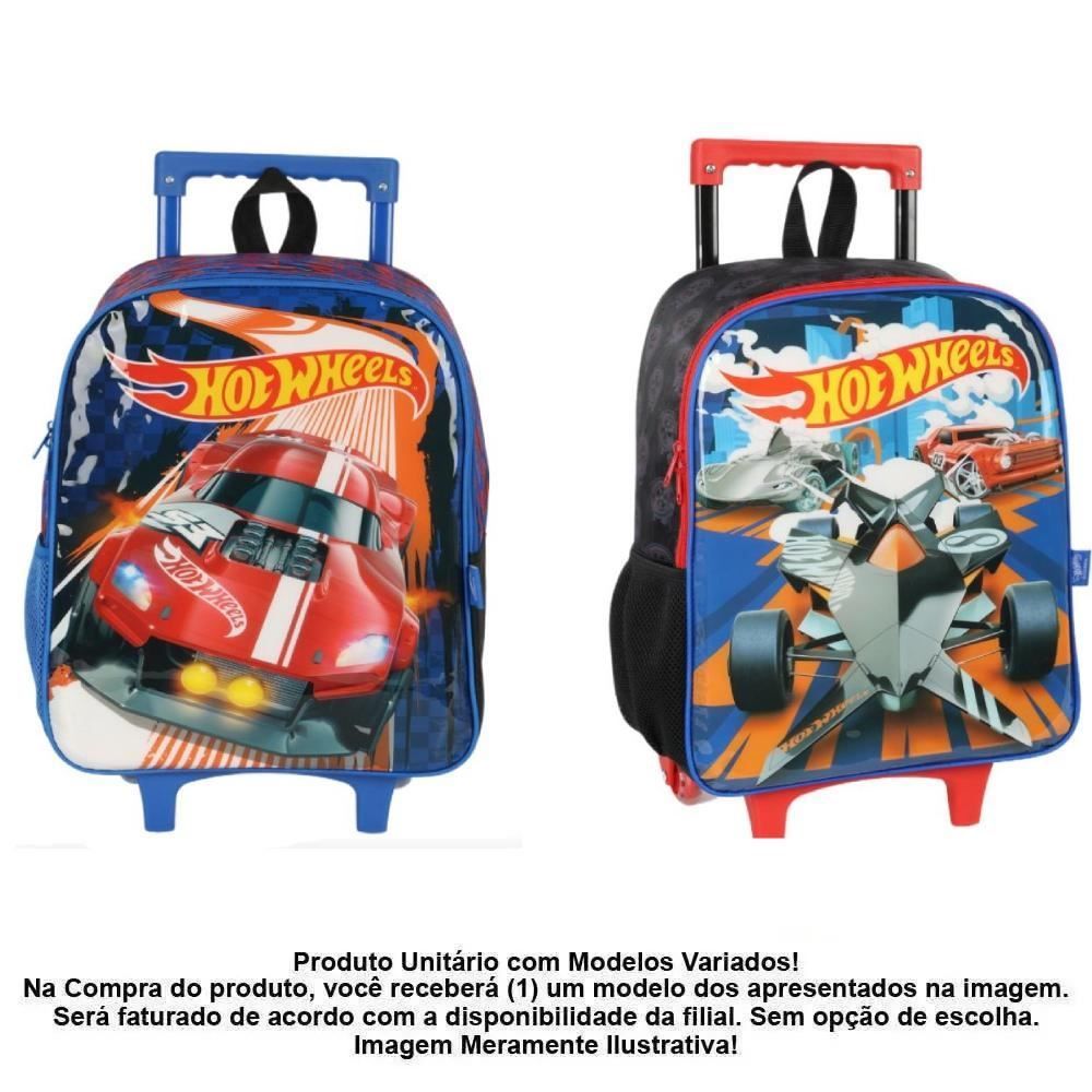 Mochila Infantil Com Rodas Hot Wheels Luxcel - Sortido