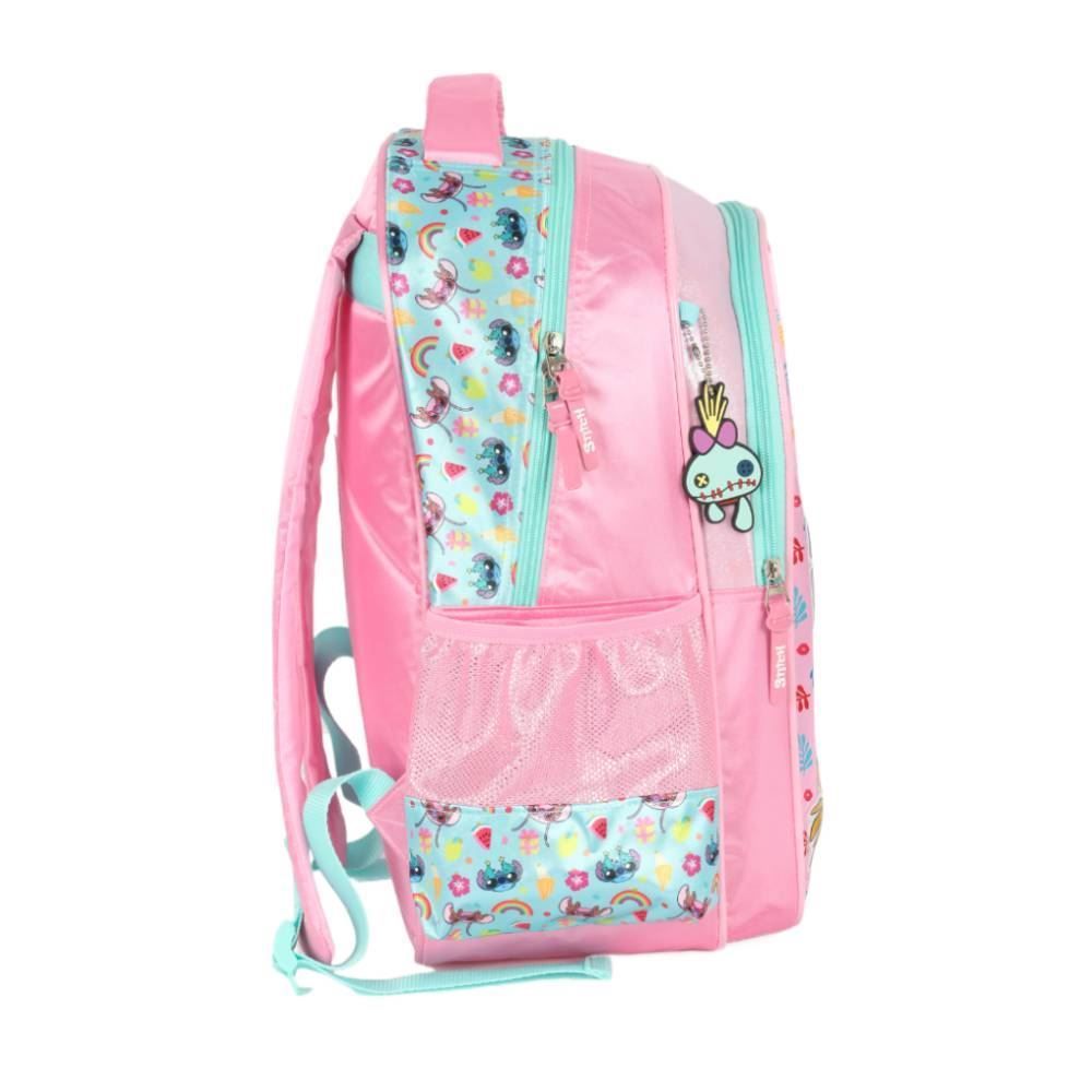 Mochila Infantil Stitch Luxcel - Rosa