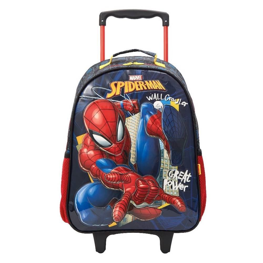 Mochila Com Rodinhas Homem Aranha Preta Xeryus - 13340