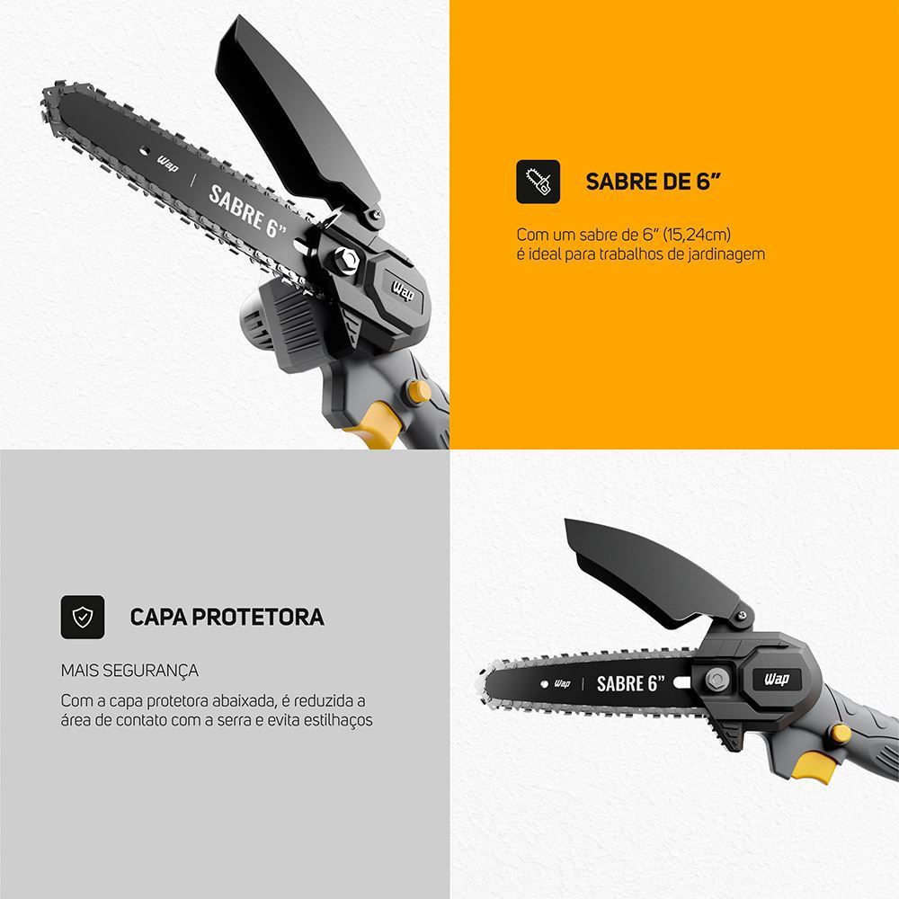 Motosserra Sabre Wap 6" 21V A Bateria K21s01 - Bivolt