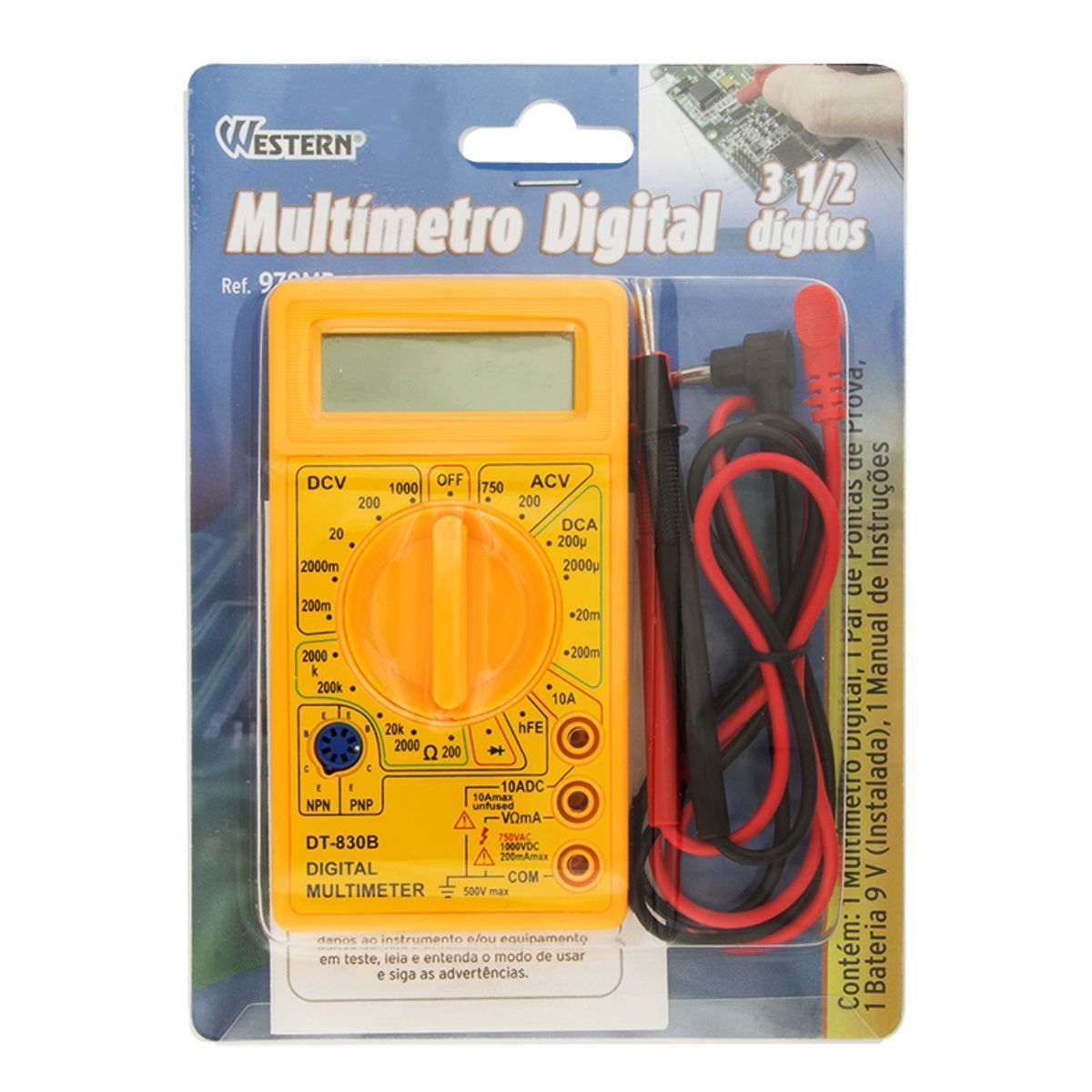 Multímetro Digital 978MD Western - Amarelo