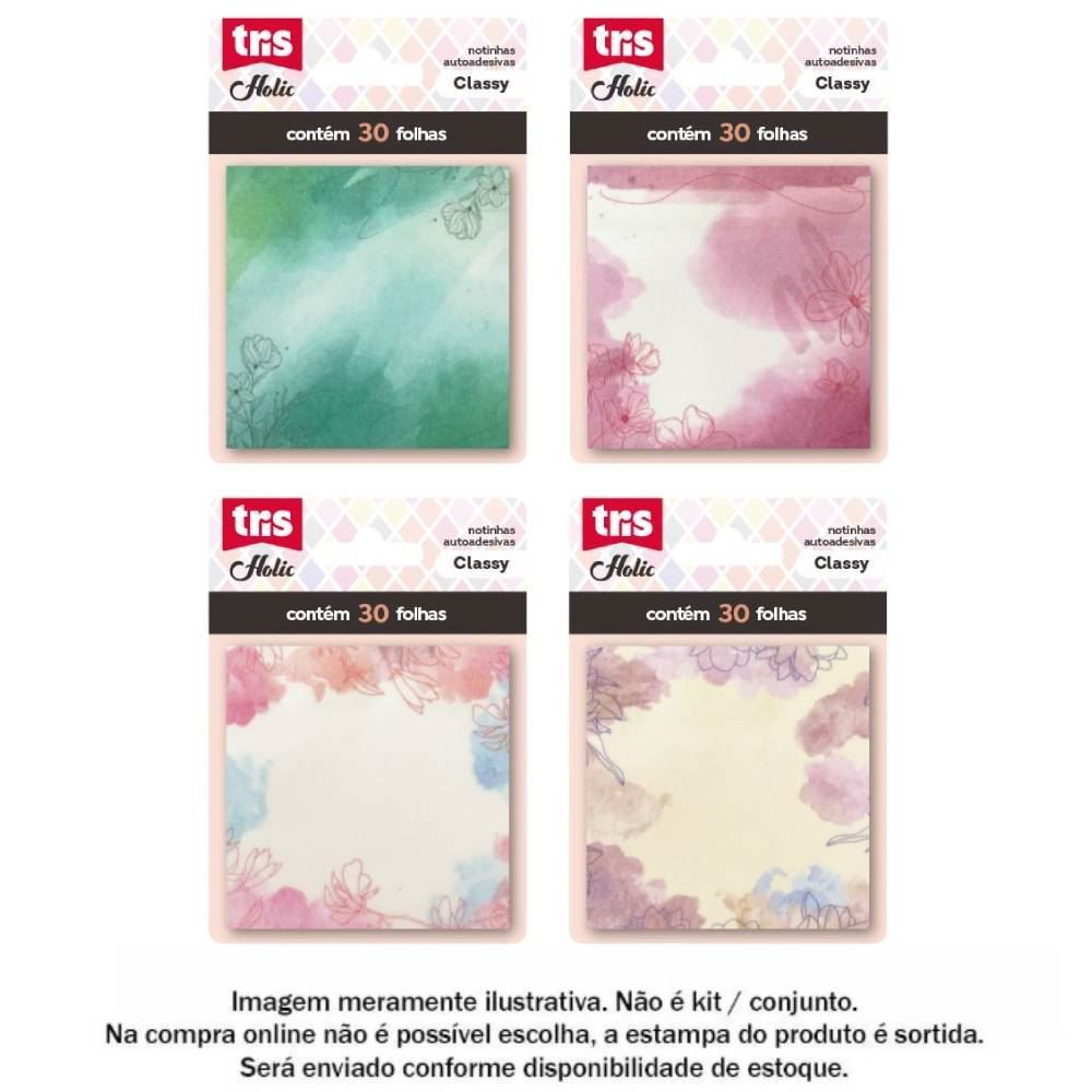 Nota Adesiva Holic Classic 30 Folhas Tris - Sortido