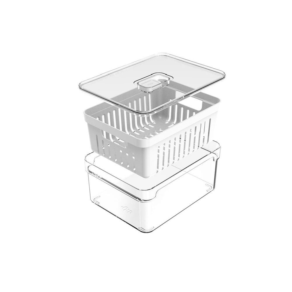 Organizador com Cesto Clear Fresh Martiplast 2,2L - Transparente 