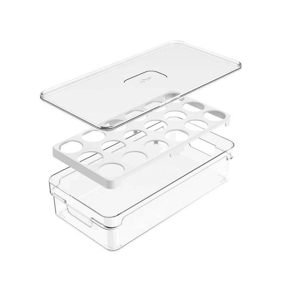 Organizador De Ovos Com Tampa Clear Fresh Ou 18 Unidades - Transparente