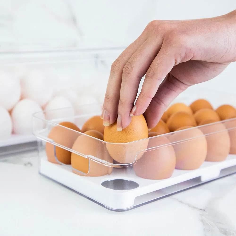 Organizador De Ovos Com Tampa Clear Fresh Ou 18 Unidades - Transparente