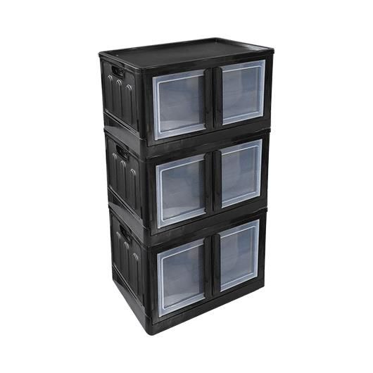 Organizador Dobrável Porta Dupla Preto 30 Litros