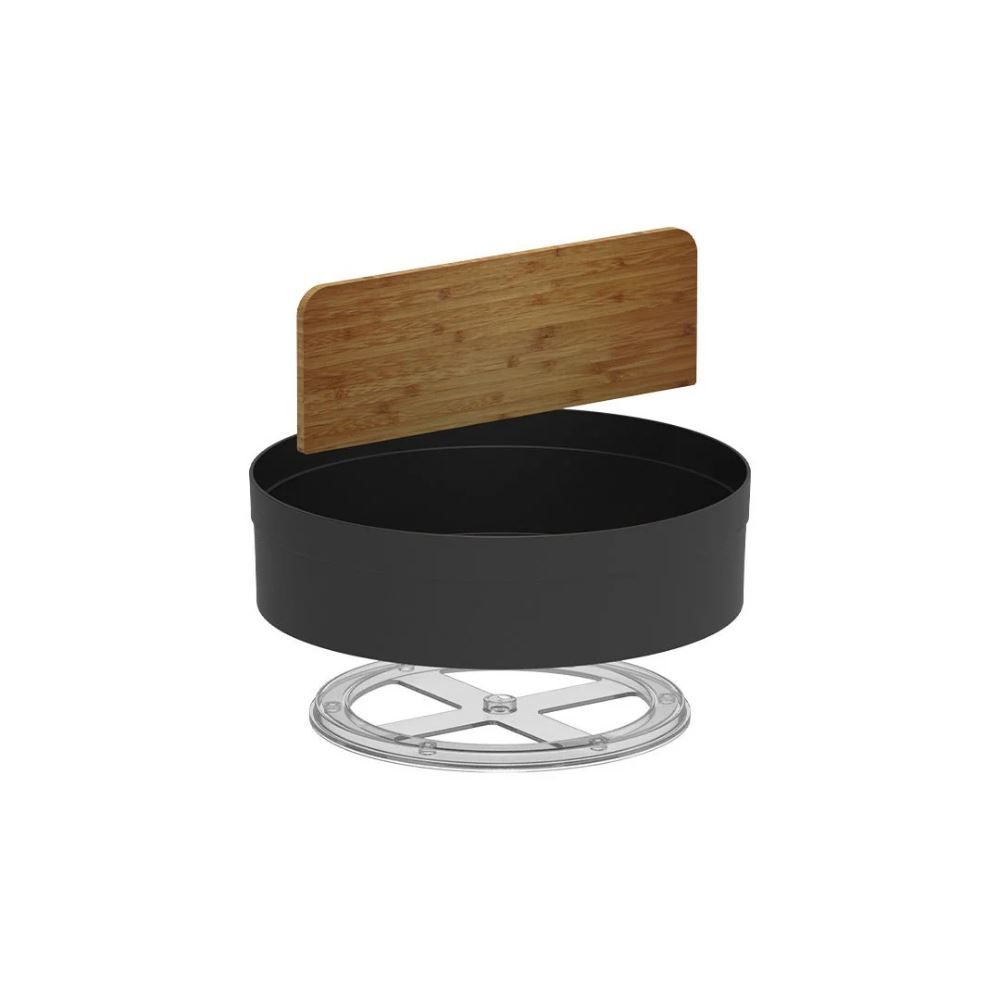 Organizador Giratório Alto Com Divisória 25,5Cm Lume Ou - PRETO FECHADO