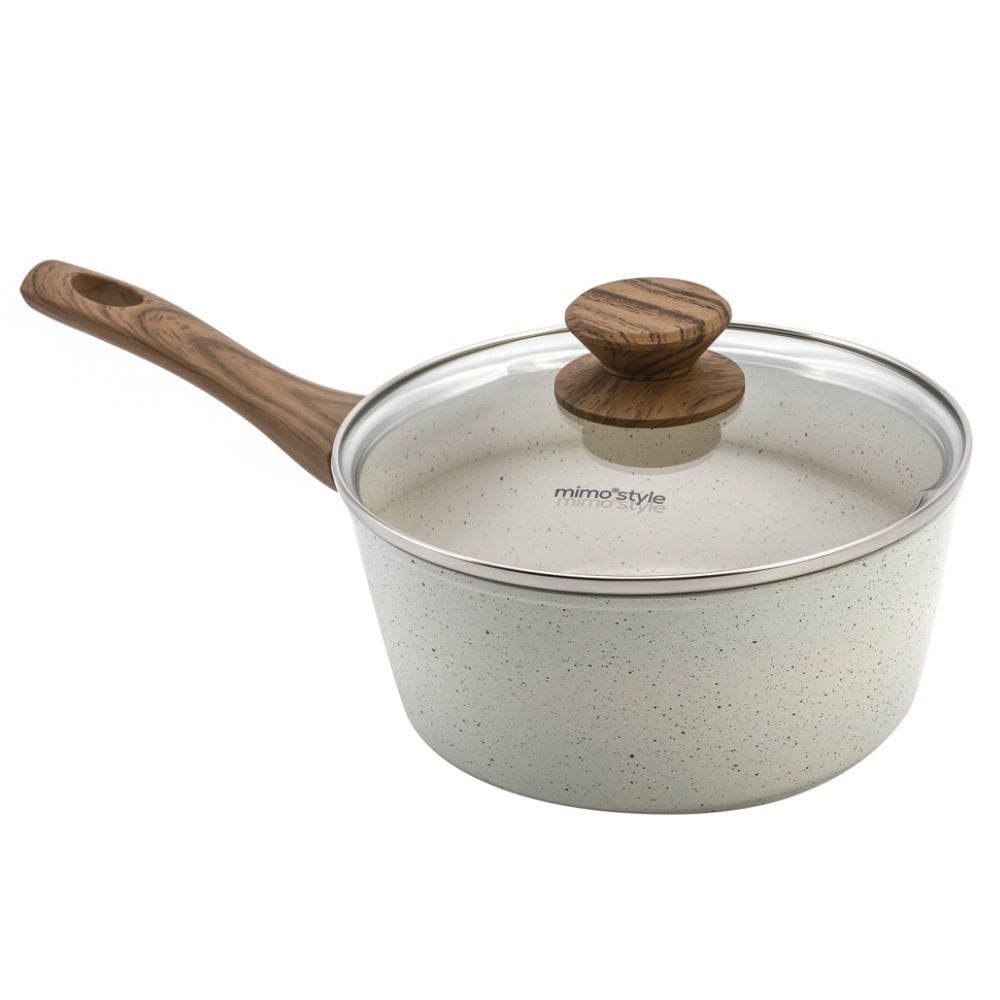 Panela De Alumínio Com Revestimento Cerâmico Cook Marmol Mimo Style 2,25L - Bege