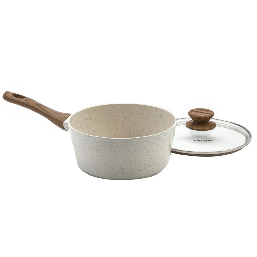 Panela De Alumínio Com Revestimento Cerâmico Cook Marmol Mimo Style 2,25L - Bege