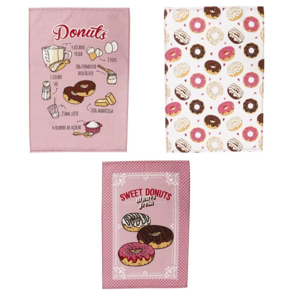 Pano De Copa 100% Algodão Felpudo Döhler 1 Pç - Sortido Donuts