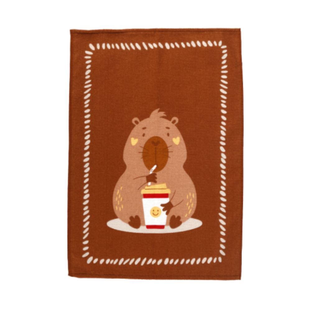 Pano de Copa 100% Algodão Felpudo Döhler 1 Pç - Capivaras