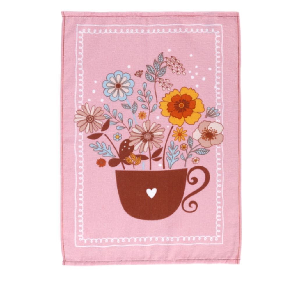 Pano de Copa 100% Algodão Felpudo Döhler 1 Pç - Flores