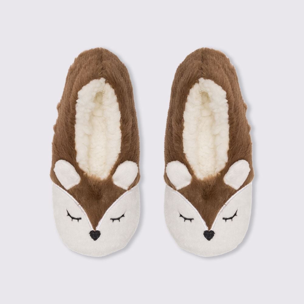 Pantufa Infantil Raposa Marmelada - MARROM CLARO 29/30