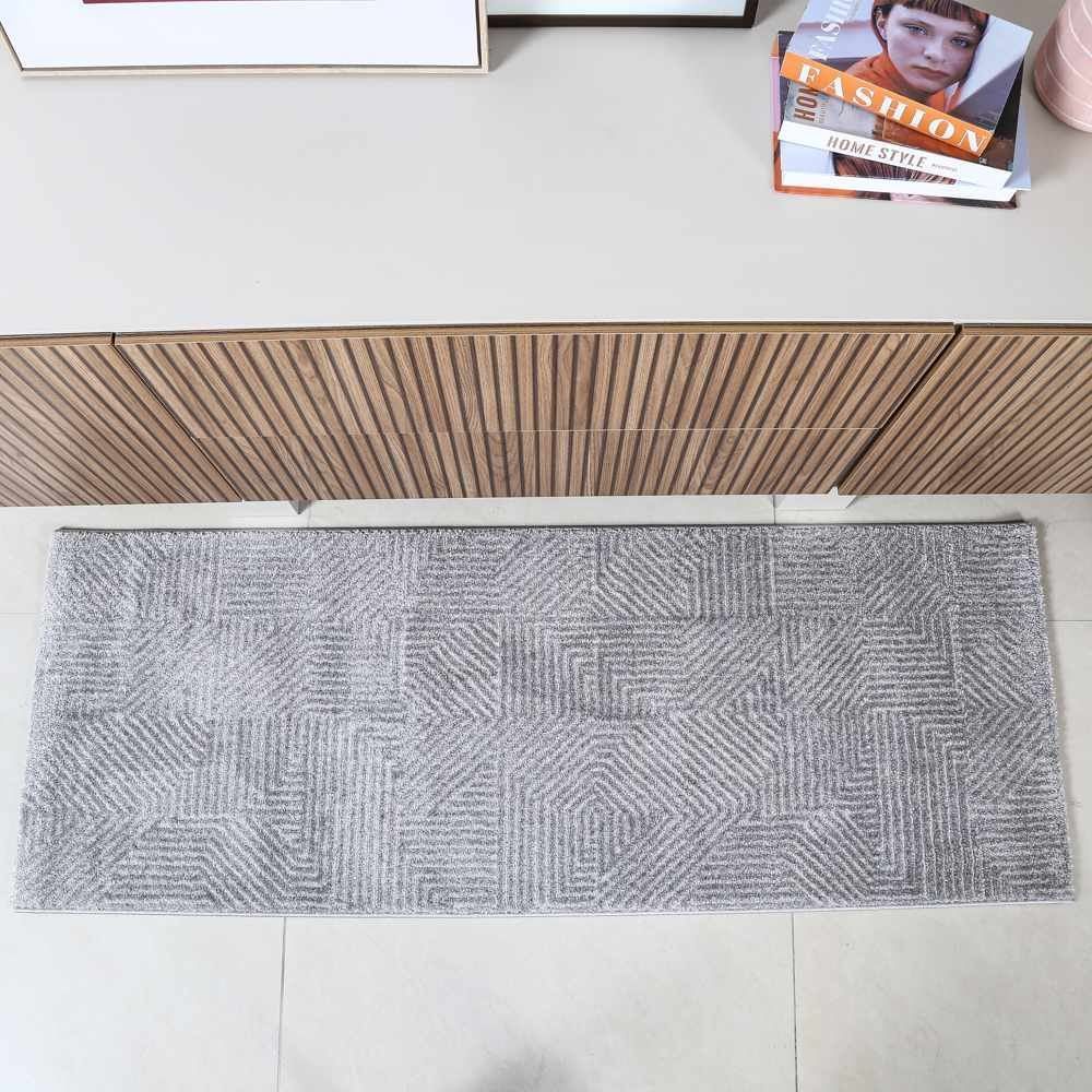 Passadeira Quarto E Sala Lucca 0,67X1,80 M Havan Casa - Cinza Elegance 