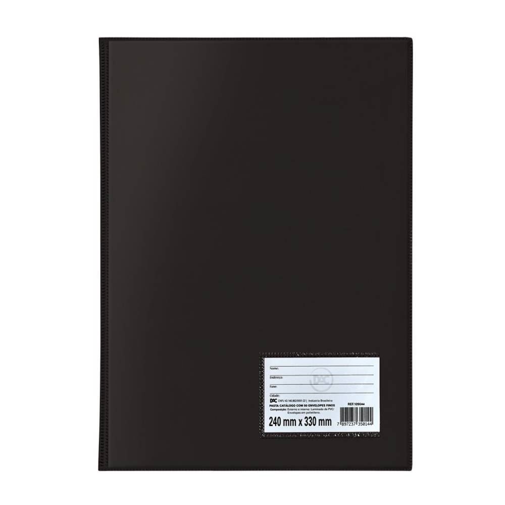 Pasta Catálogo Ofício Com 30 Envelopes Finos Dac - Preta