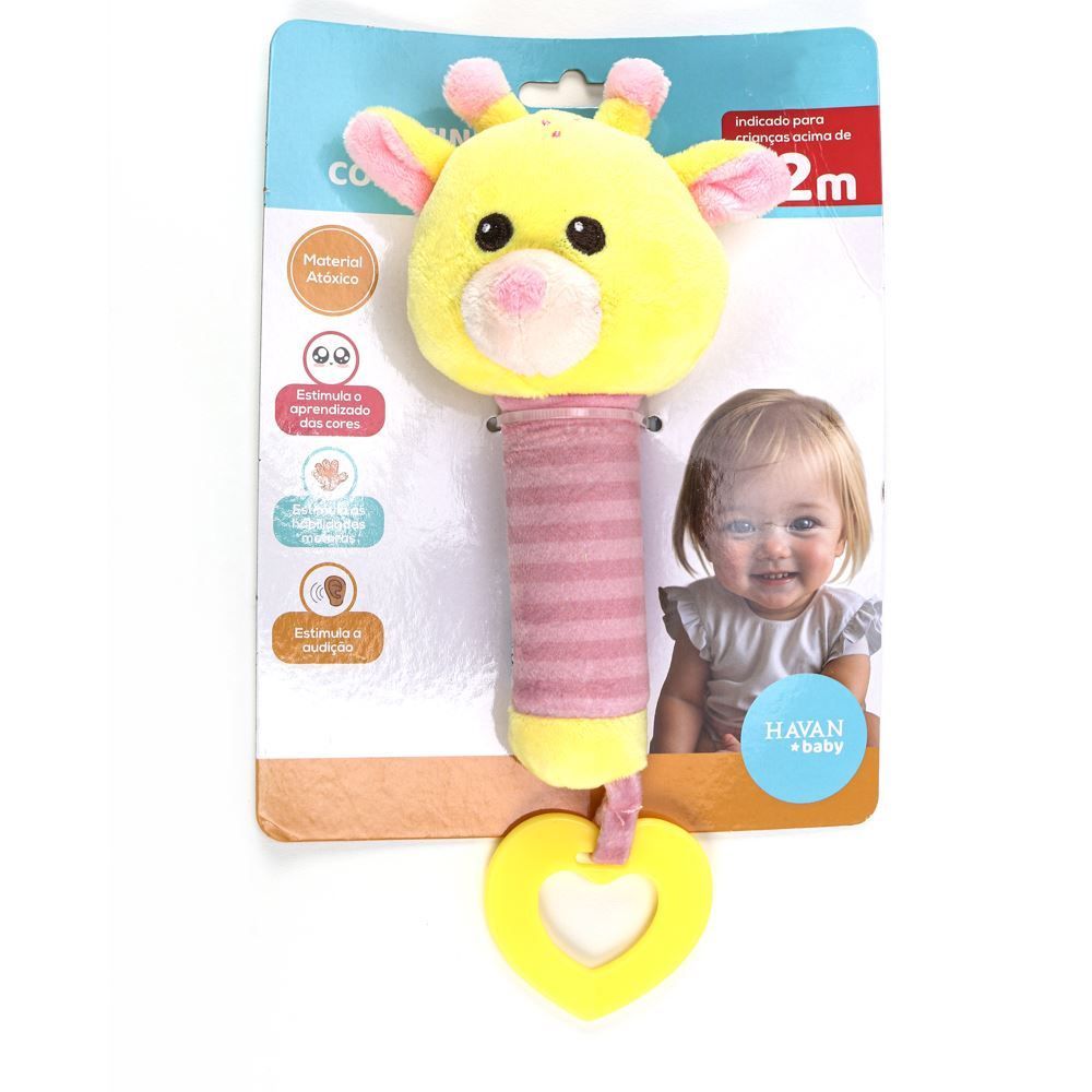 Pelúcia Com Buzina Havan Baby - GIRAFA HBR0751