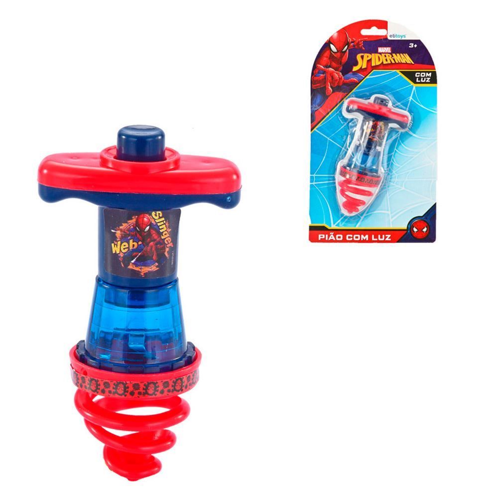 Pião Com Luz Spiderman 13,5Cm Etitoys - YD-503