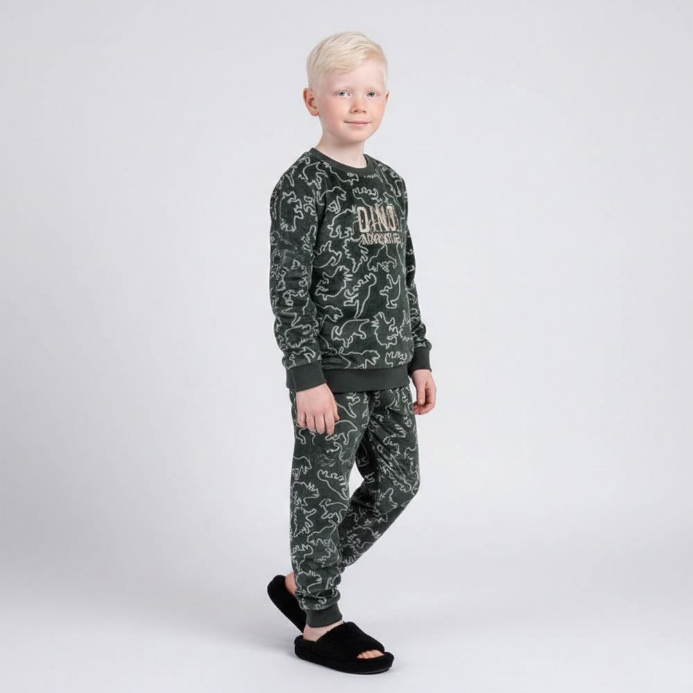 Pijama Infantil Menino 4 a 10 Anos Em Fleece Dino Hot Dog