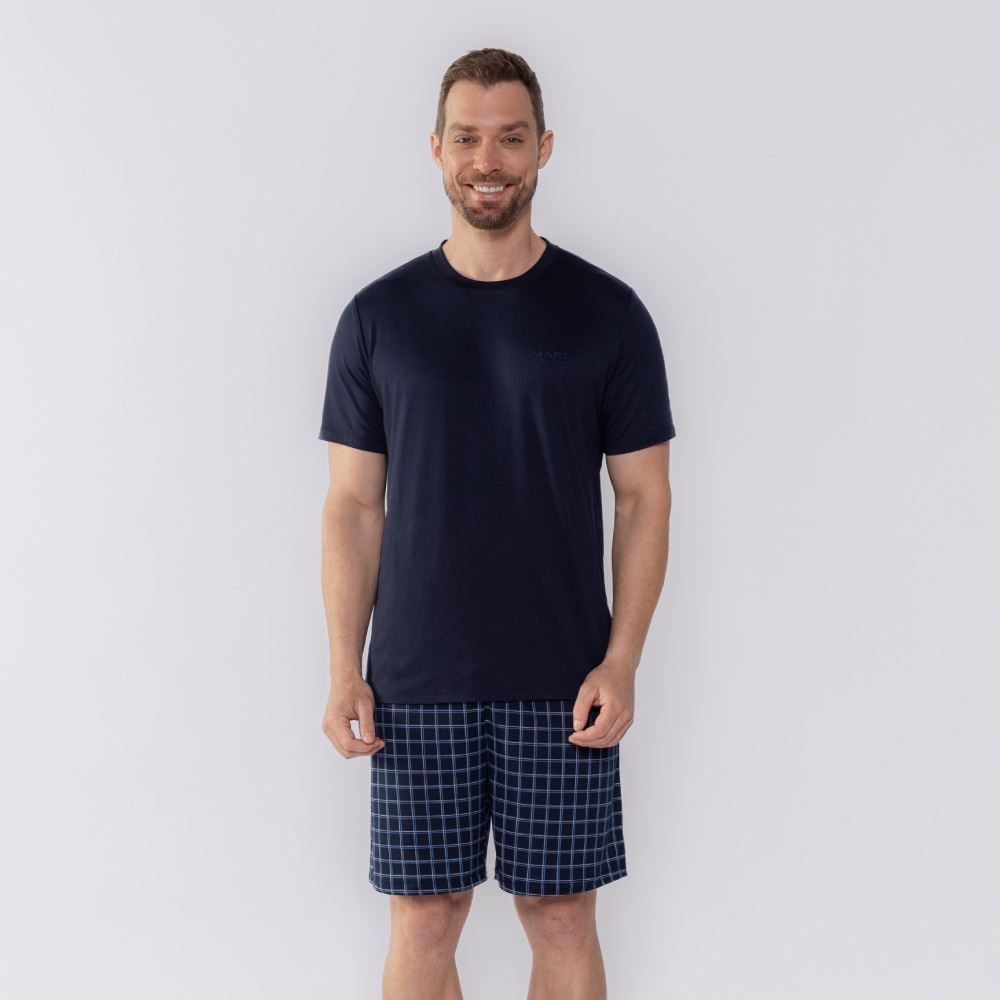 Pijama Masculino Curto Xadrez Marc Alain