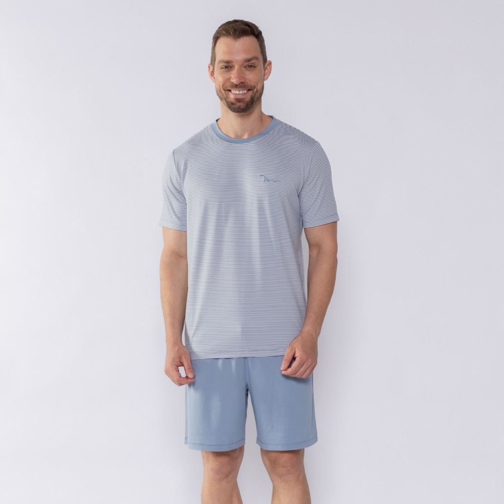 Pijama Masculino Curto Listrado Marc Alain