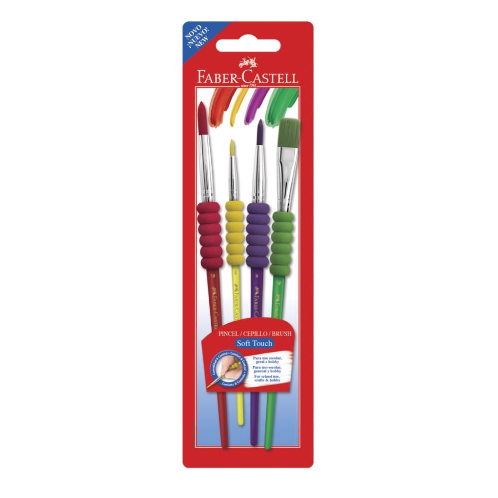 Pincel Soft Touch Faber-Castell - 4 Unidades
