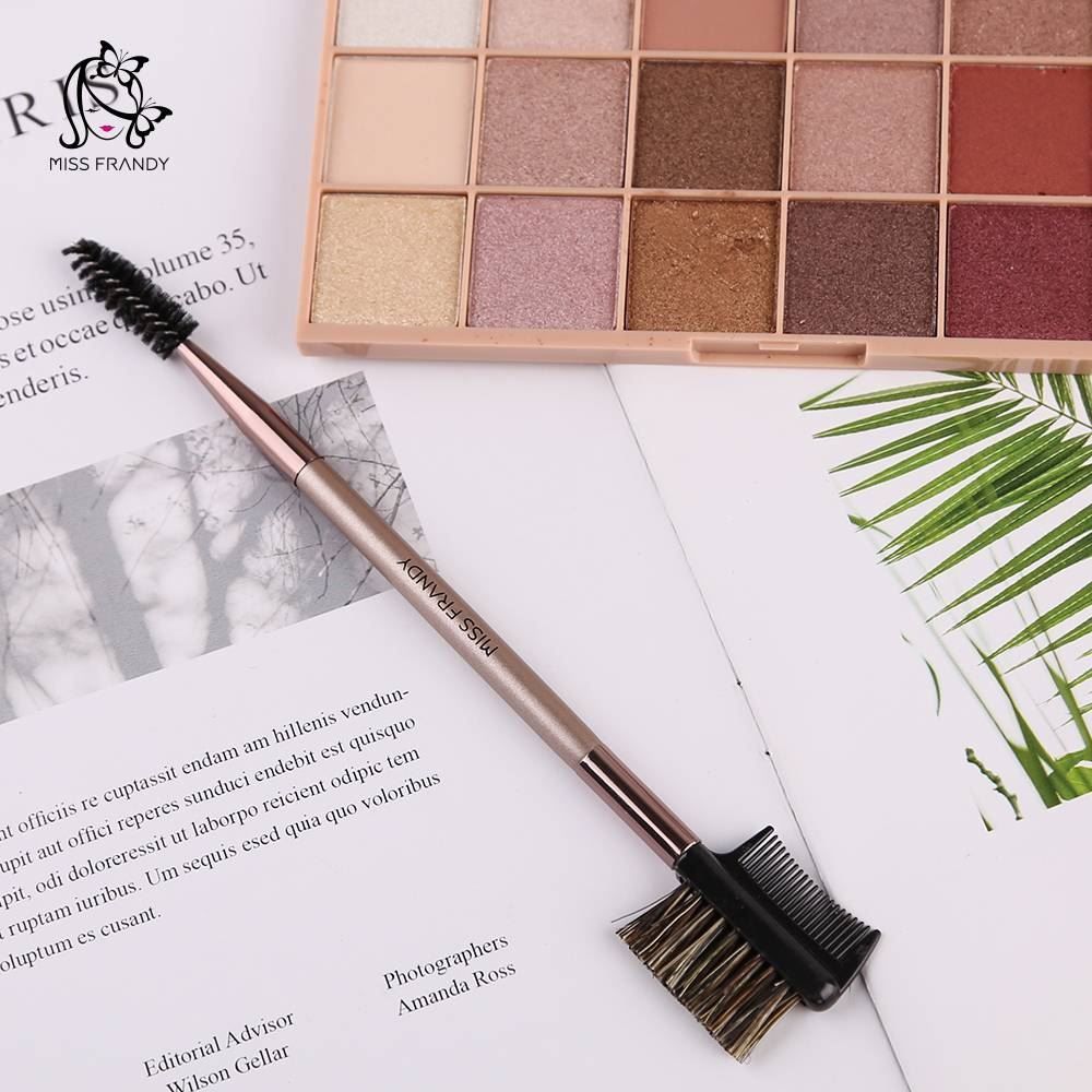 Pincel Para Sobrancelha 2 Em 1 Miss Frandy - Champagne