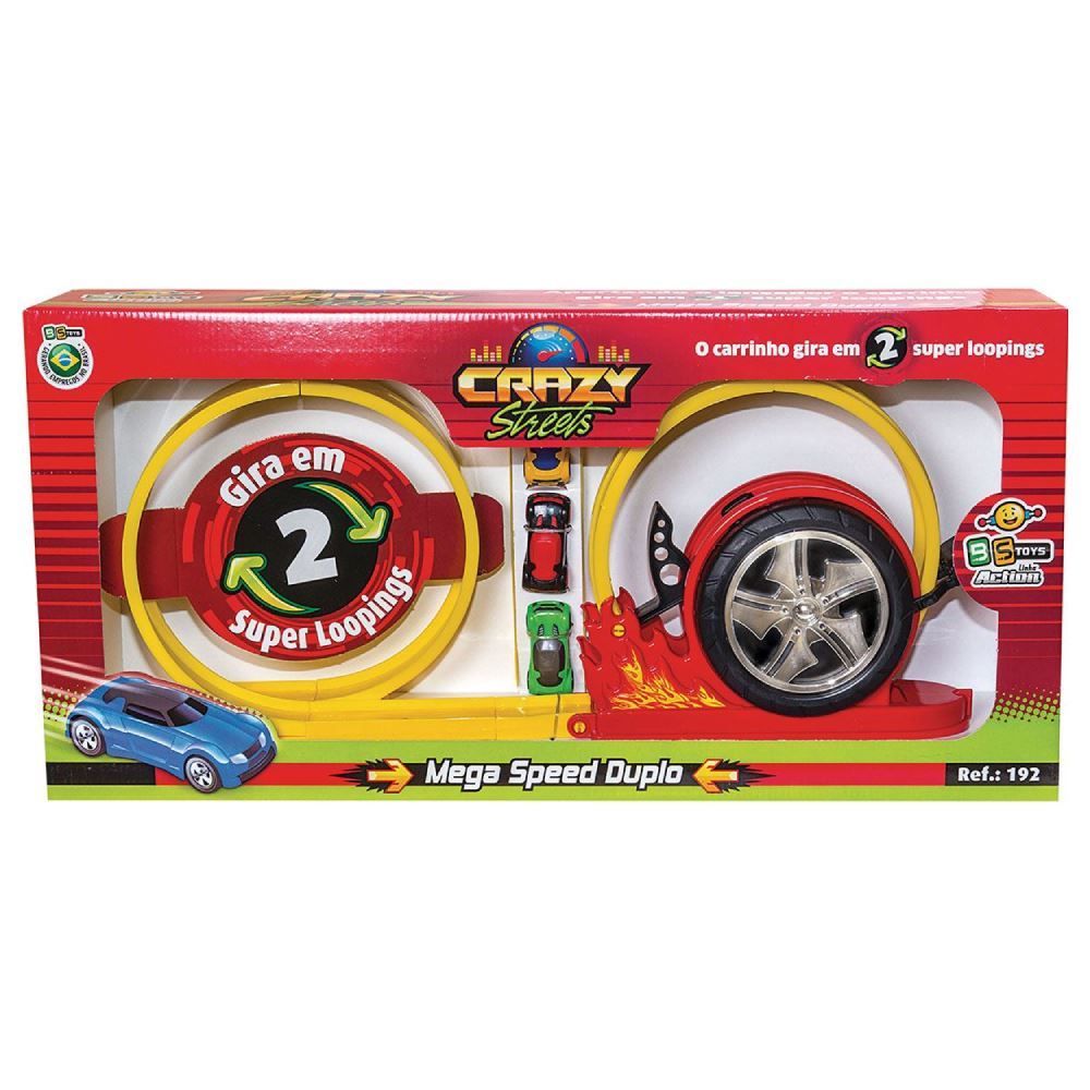 Pista De Carrinho Mega Speed Duplo Bs Toys - 192