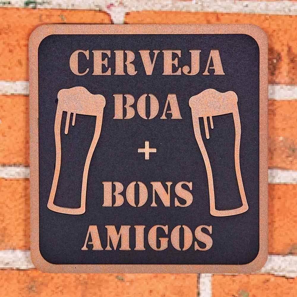 Placa Decorativa Cerveja Boa Grife De Boteco Forgerini - Preto