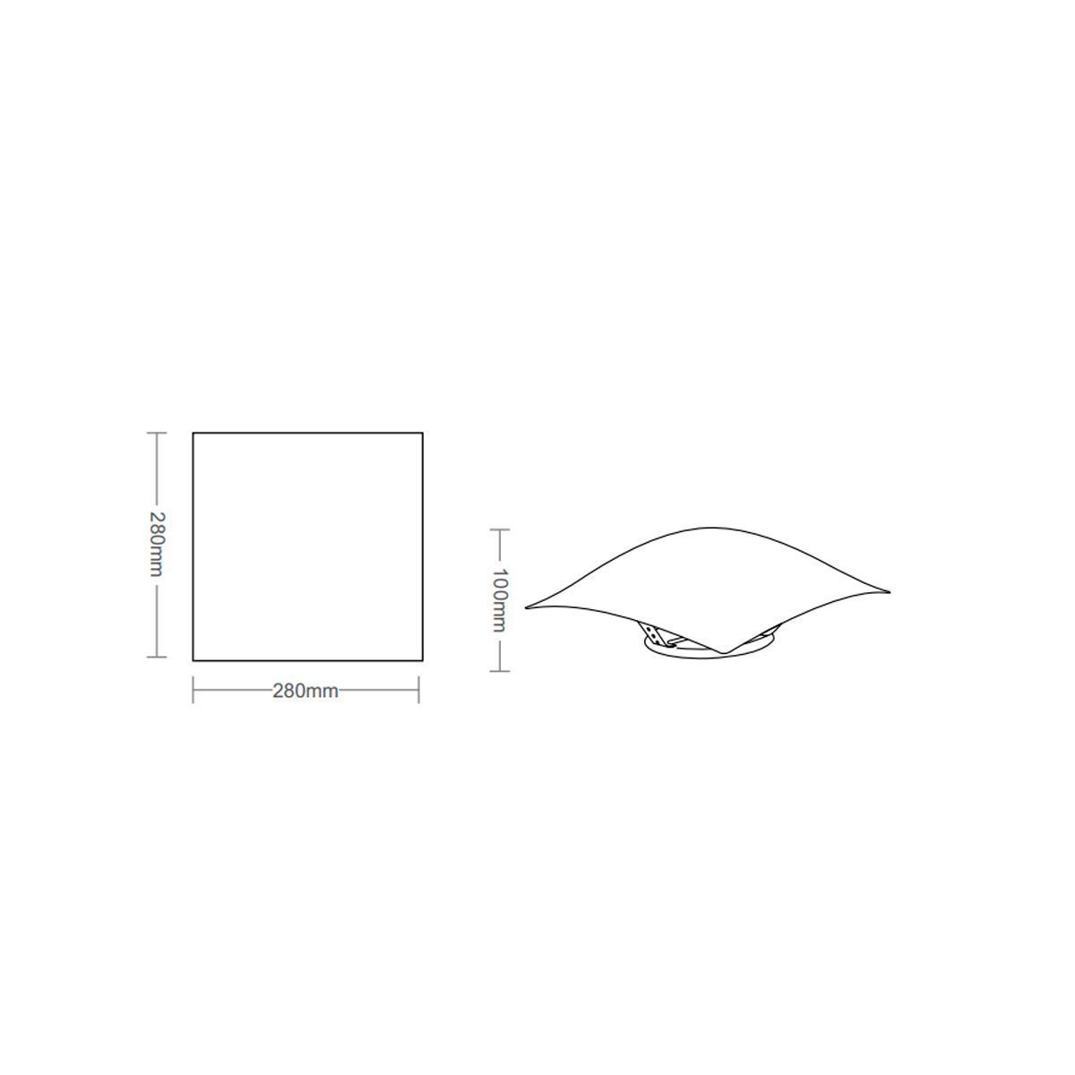 Plafon Quadrado 25cm Solare 1 Lâmpada Taschibra - Bivolt