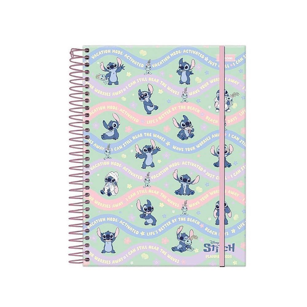 Planner Espiral 2026 Stitch 80 Folhas Foroni - Sortido
