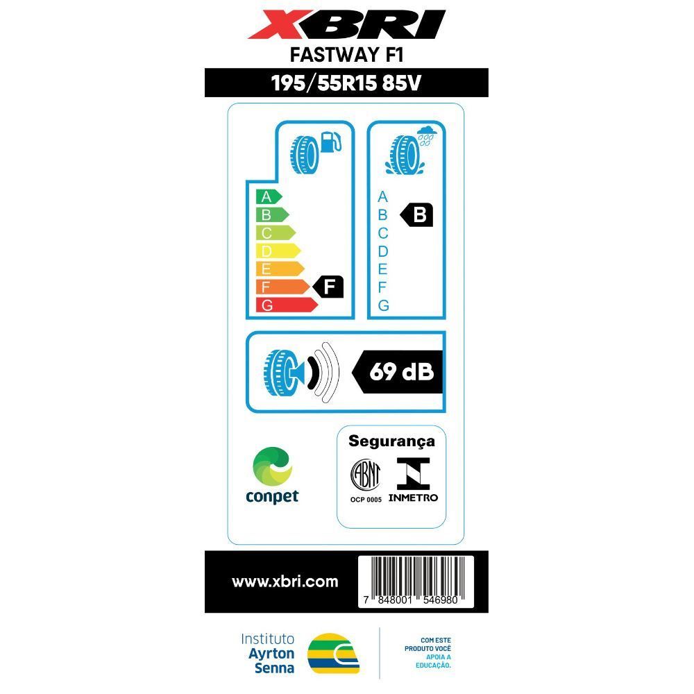 Pneu Fastway F1 Xbri 195/55 R15 85V - Preto