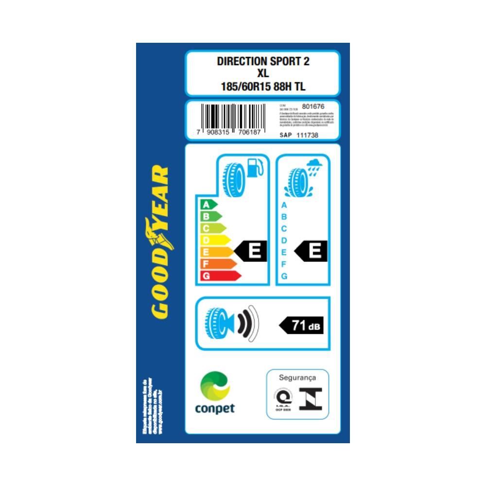Pneu Goodyear Direction Sport 2 185/60 R15 88H Tl - Preto