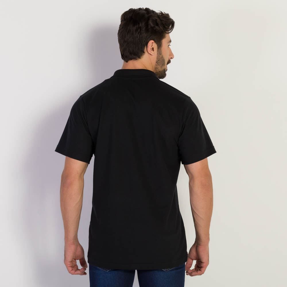 Polo Masculina Básica Com Bolso Marc Alain