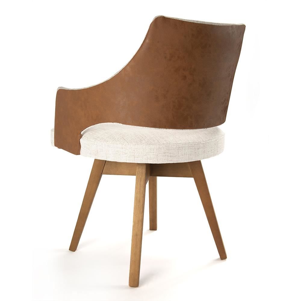 Poltrona Giratória Milano Havan Casa - Linho