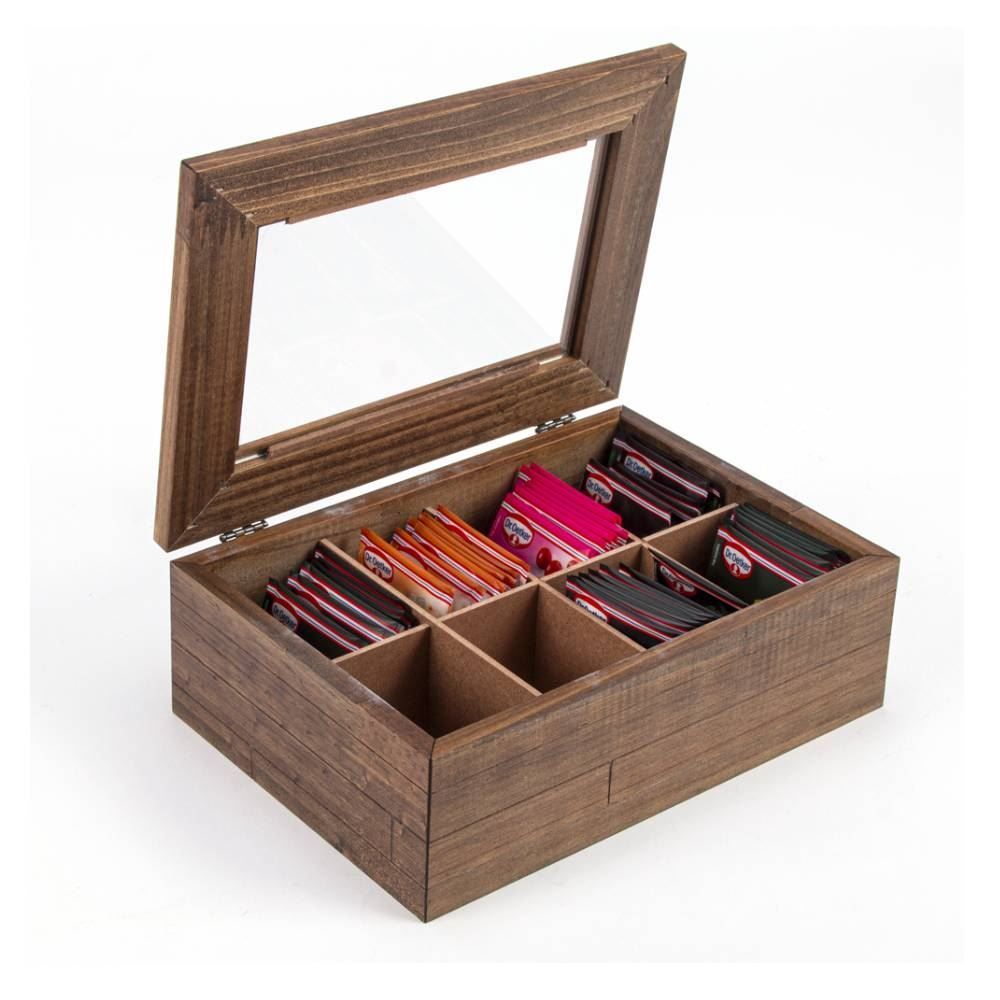 Porta Chá De Madeira Bw Quadros - Bambu